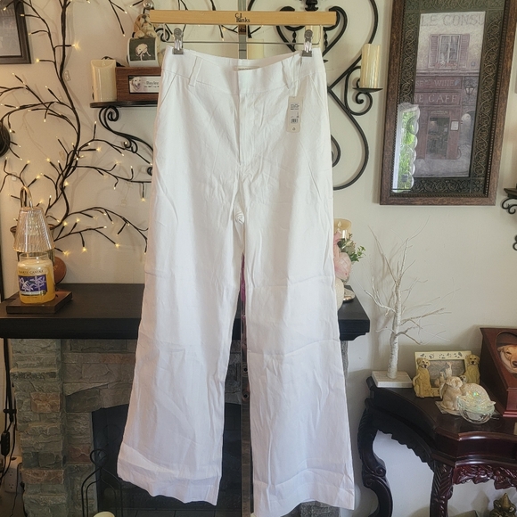 Favorite Daughter Pants - Favorite Daughter The Jones Linen Wide Leg Pants Bright White